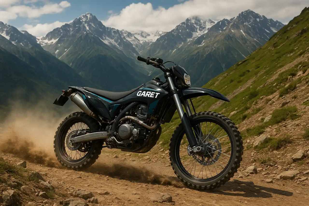 Мотоцикл Garet 300 Enduro в горах Кавказа